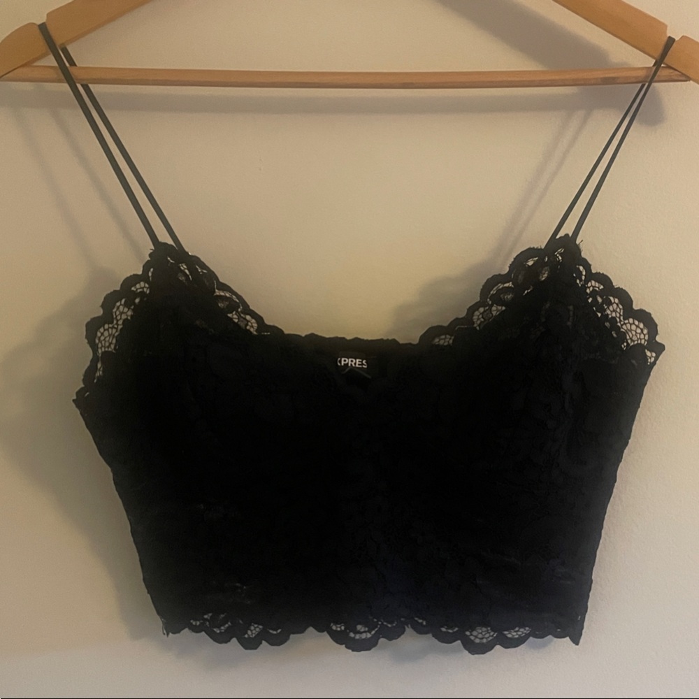 Express Allover Lace Cropped Cami